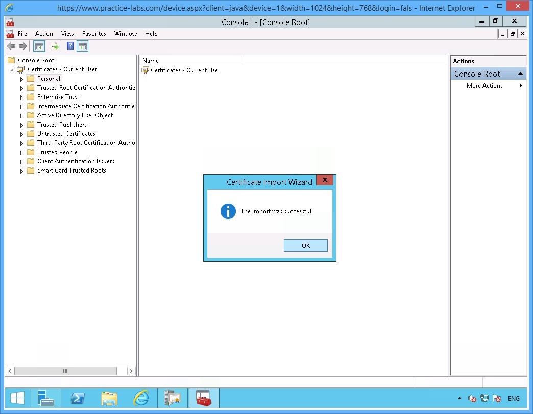 Practice Labs screenshot.